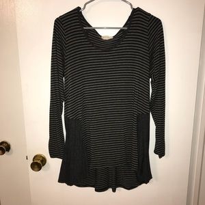 Black and gray striped long sleeve